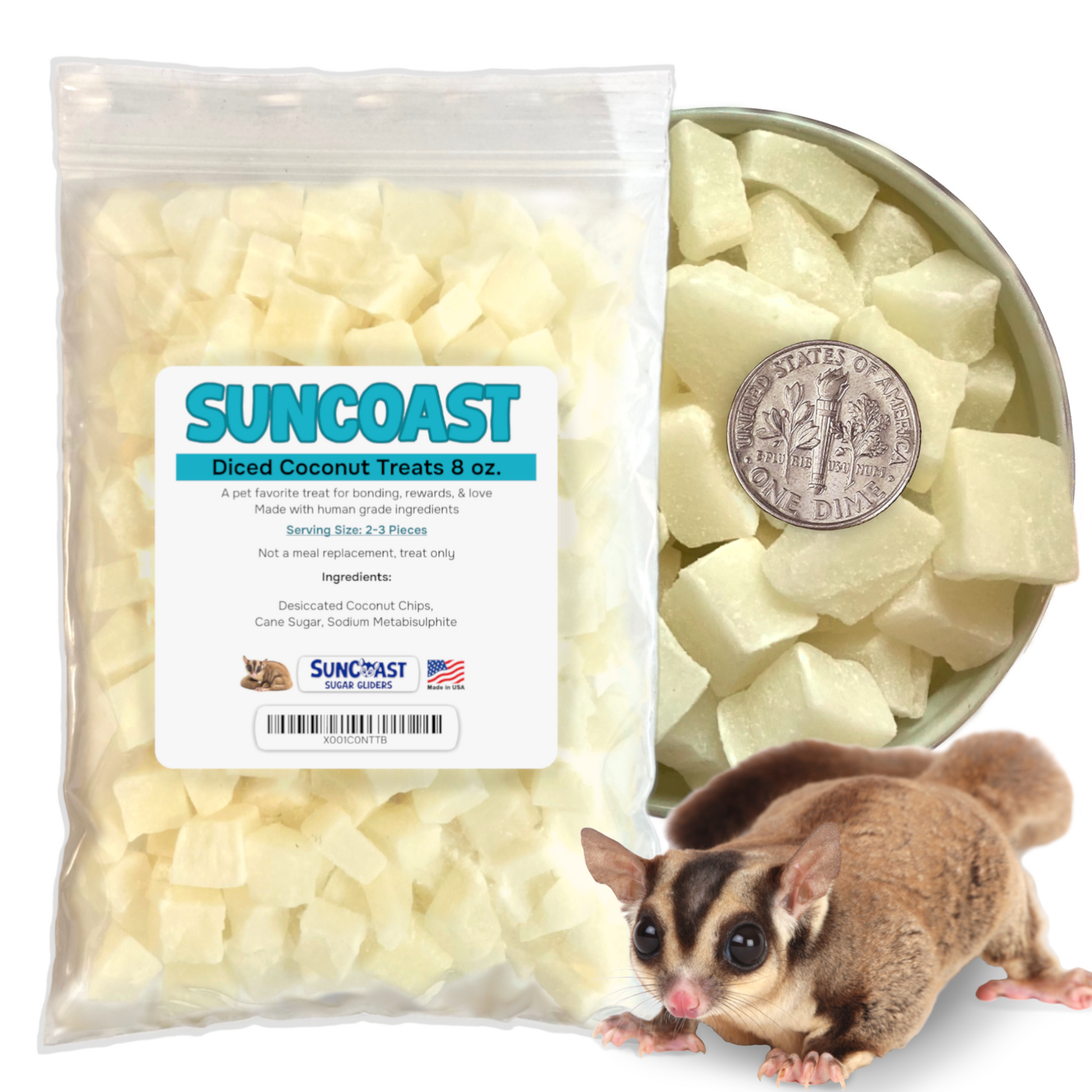 Natural Diced Coconut (8 oz)