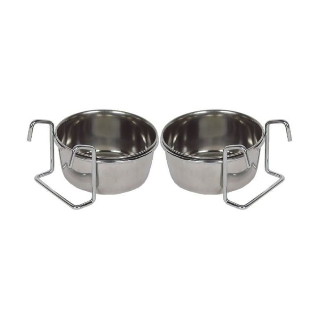 Two Deluxe Stainless Steel Feeding Cups
