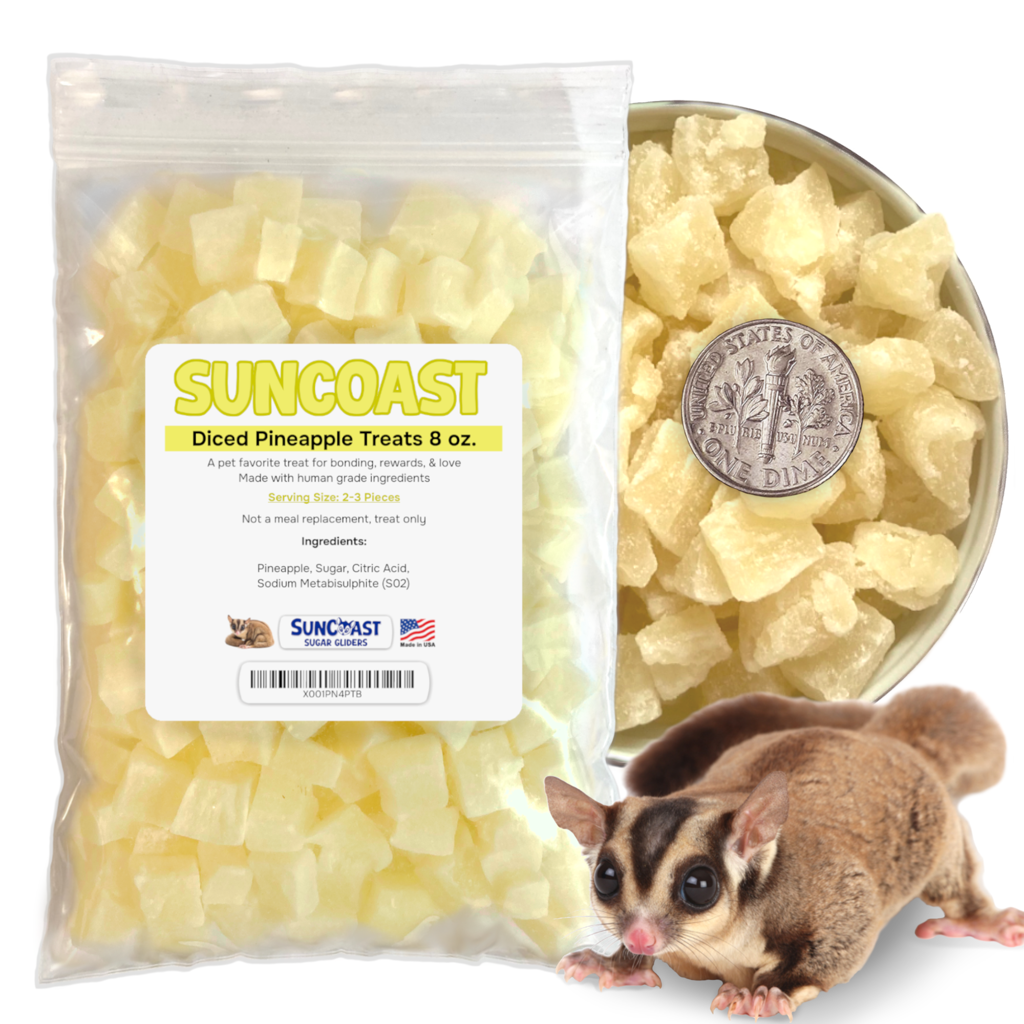 Natural Diced Pineapple Treats (8 oz)