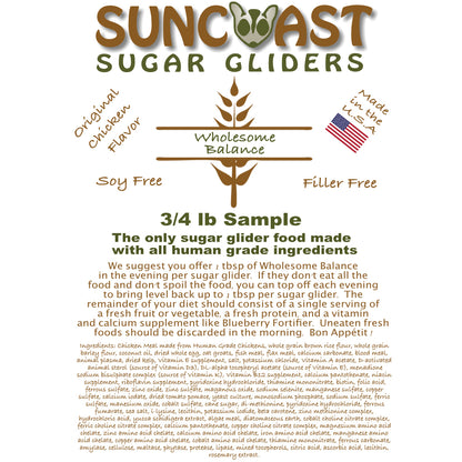 Sugar Glider Food Label