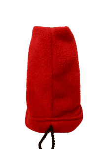 red sleeping pouch side view